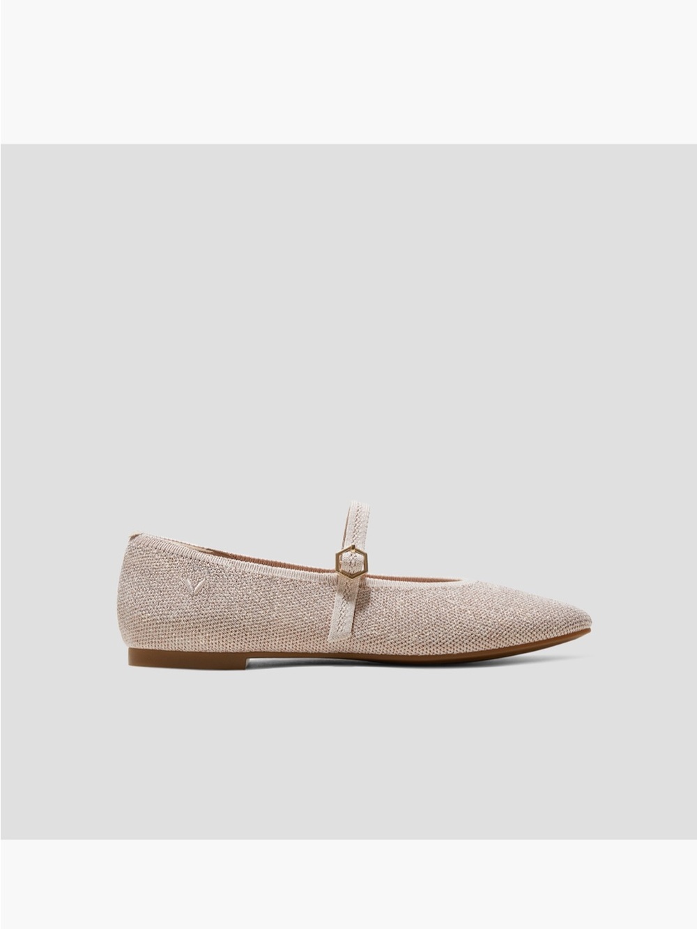 VIVAIA Beige Pink Knit Mary Jane Ballet Flats Women's Size 37 EU 6.5 US - Picture 6 of 13